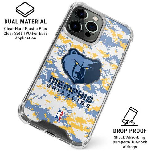 NBA Memphis Grizzlies Digi Camo iPhone 16 Pro Clear Case